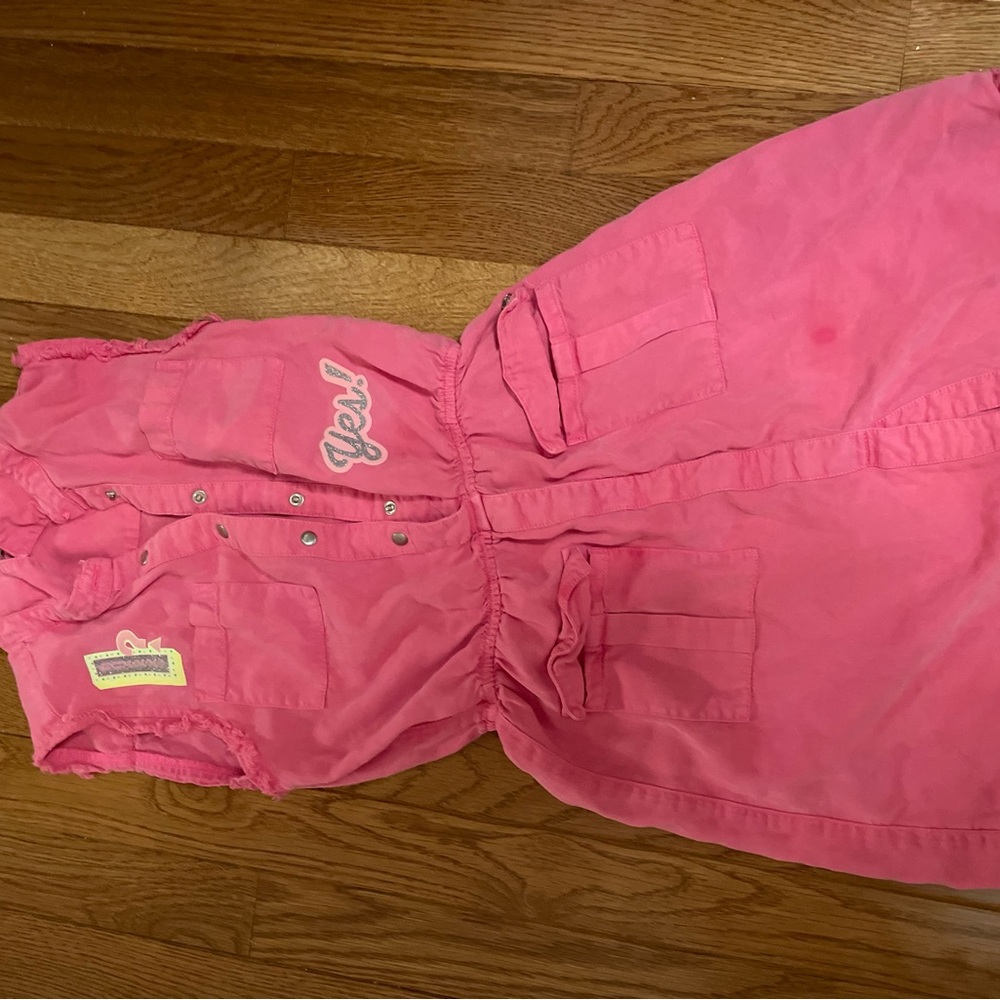 Pink Sleeveless Button-Up Dress